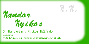 nandor nyikos business card